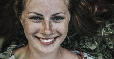 woman, face, freckles