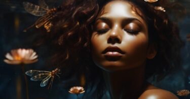 woman, water, dragonfly, meditation, meditate, flower, bloom, peace, appease, relaxing, ocean, relaxation, spa, release, healing, natural, nature, soothing, appeasement, beauty, hammam, the water, generated